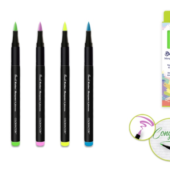 New 4 pcs Soft Brush Markers Pastel Colors - Picture 3 of 7